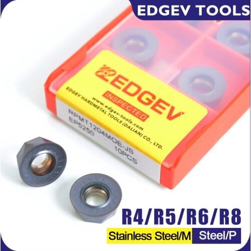 10PCS RPMT RPMT08T2 RPMT10T3 RPMT1204 RPMT1606 RPMT10T3MOE JS Machining Stainless Steel CNC Carbide R5 EMR Milling Cutter VP15TF