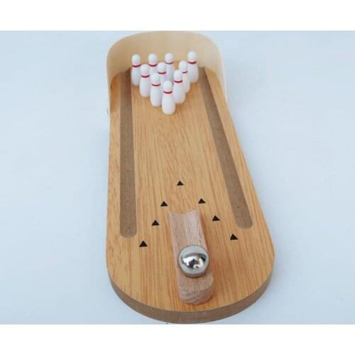 Parrot Bird Toy Wooden Mini Desktop Bowling Parakeet Intelligence Training Game