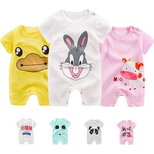 Coldker 2019 Newborn Baby Girl Clothes Summer Thin Pure Cotton Baby Boy Bodysuit