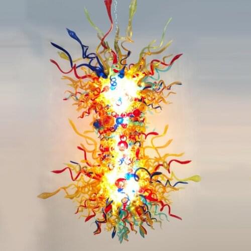 Beautiful Colorful Large Size Chandeliers Art Lighting for Stair Villa Decor with Best Price Free Shipping