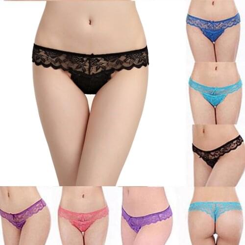 Lace Lace Is Comfortable Breathable Hollow Out Temptation Low Waist Transparent Sexy Appeal T Pants Lady Pure Cotton Underwear