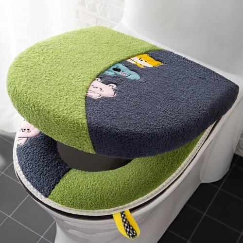 Toilet Seat Cover Set Toilet Cushion Household Supplies Cartoon Tapa Wc Two-piece Waterproof Bathroom Accessories Set Universal
