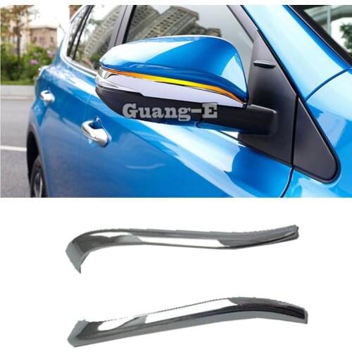 For Toyota RAV4 2016 2017 2018 2pcs Car body ABS chrome back rear view Rearview Side Mirror Cover sticks hoods moulding 2pcs