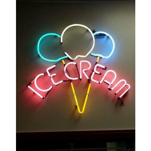 Neon Sign For Ice Cream Store shop club Lamp resterant art light Glass Display Boards Basketball Team Sign Lighting Motel Sign