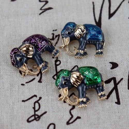 2020 New European and American retro style Enamel elephant fashion delicate cute animal brooch