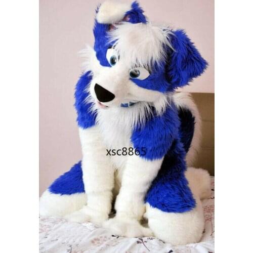 Professional Cosplay Making Blue Dog Fursuit Costume Costume All Sizes Fancy Party Cosplay Brand New Complete Suit