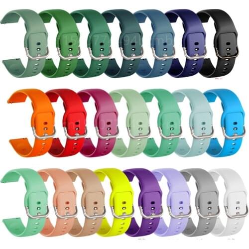 20mm 22mm Silicone Band for Samsung Galaxy Watch Active 2 Active 3 Gear S2 S3 GT2 Watchband Bracelet Strap for Huami Amazfit bip