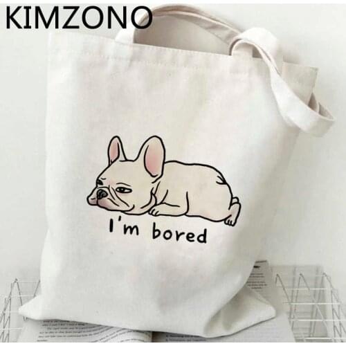 French Bulldog shopping bag bolso reusable bolsa recycle bag bag jute shoping cloth sac toile