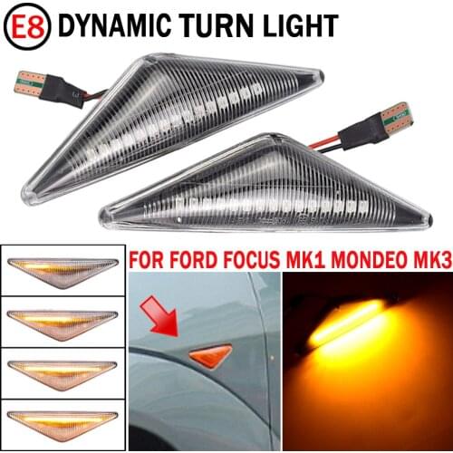 For Ford Focus Mk1 Mondeo Mk3 LED Dynamic Car Blinker Side Marker Turn Signal Lights Lamp Accessories