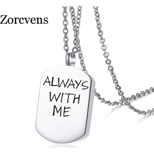 Modyle High Quality Silver Color-Color Stainless Steel Dog Tag Necklace For Women