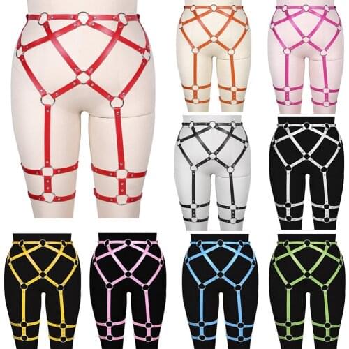 Harness Garter Belt Erotic Underwear Fashion Leather For Women Sexy Punk Cranival Goth Body Thigh Bands Adjust Waist Suspenders