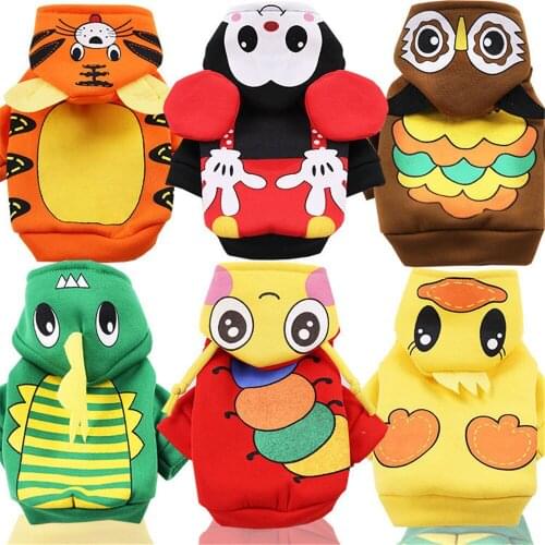OIMG Pet Winter Clothing Hooded Cosplay Sweatshirts For Small Dogs Dog Hoodies Cartoon Cat Clothes For Yorkies Pet Sweater