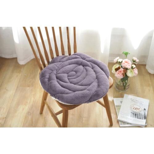 Winter plush rose cushion Anti-slip warm pillow Office chair cushion
