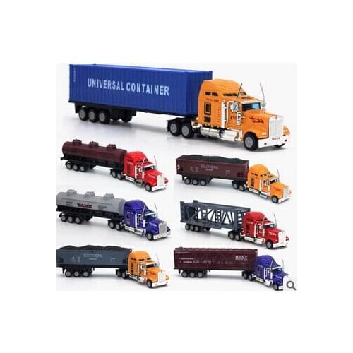 1:65 Alloy Toy Cars Model American style Transporter truck Child Toy Truck