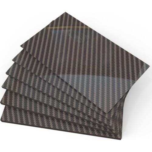 100mm X 250mm 3K Glossy Surface Plain Twill Weave Carbon Plate Panel Board Sheets High Composite Hardness Material0.25MM To 6MM