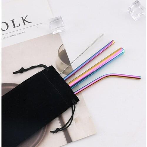 304 stainless steel straws Set gift set Coffee milk tea straws stirring strawsa a variety of colors are available