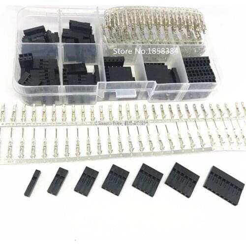 310Pcs/set 2.54mm Male+Female Dupont Wire Jumper Line Cable 1/2/3/4/5/6/8 Pin Header Connector Housing Electronic DIY Kit
