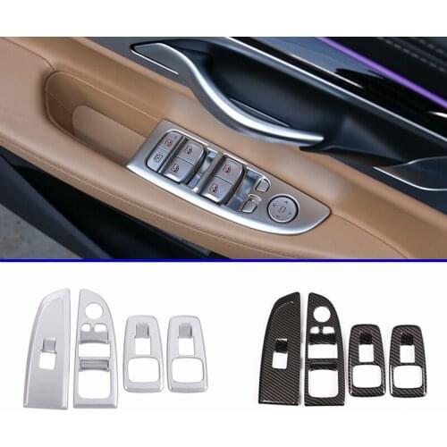 4pcs For BMW 7 Series G11 G12 730li 740li 2016-2021 Door Window Lift Switch Button Frame Cover Trim Car Accessories