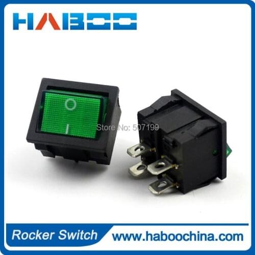 5pcs/lot mini rocker switch green color 2way on-off Boat Rocker Switch shipping free