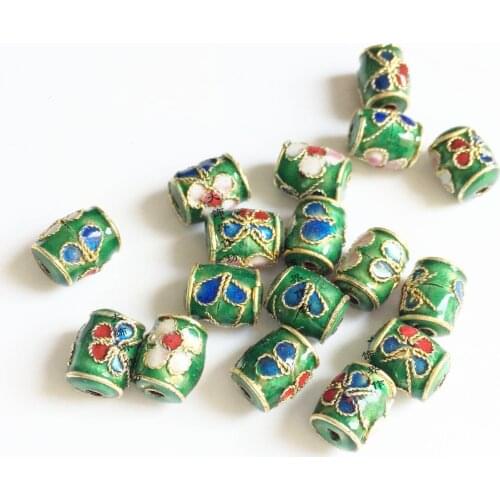 5pcs Cloisonne Filigree Colorful Enamel Rectangle Loose Bead Handwork DIY Jewelry Making Supplier Necklace Bracelet Earrings