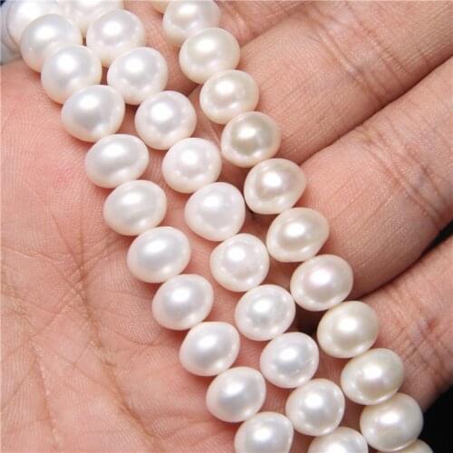 8-10mm High Luster Freshwater Pearl Bead Smooth Natural Potato Pearl Bead for Jewelry Making DIY Handwork Accessorie Elegant 14"