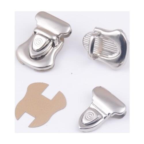 Free Shipping-10 Sets Silver Tone Trunk Lock Hasps Handbag Bag Accessories Purse Snap Clasps/ Closure Locks 22x30mm J1805
