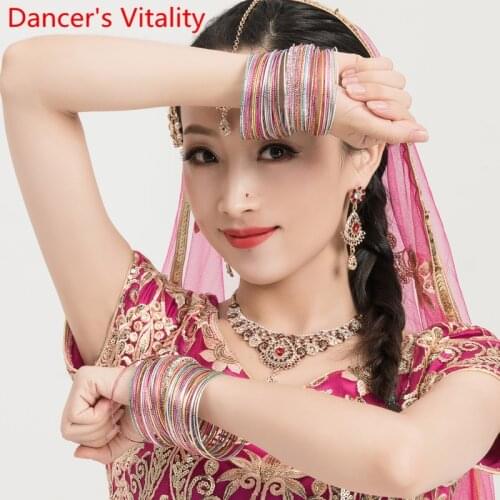 Indian Dance Rhinestone Bracelets Eardrops Belly Oriental Dancing Competition Performance Earrings Accessories Decoration