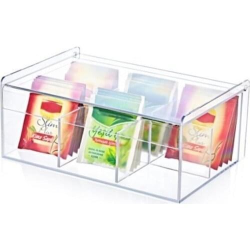 Tea Box 6 compartment Clamshell Bag Herb Tea Storage Container Transparent Box Tea Team Tea Storage Box