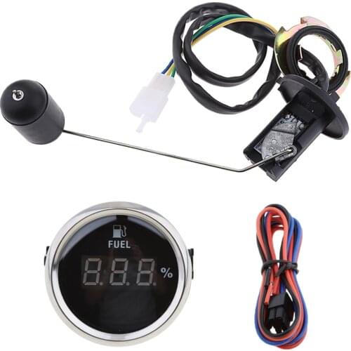Fuel Level Sender Sending Unit,52mm 2 Inch Black Digital Fuel Level Gauge Meter