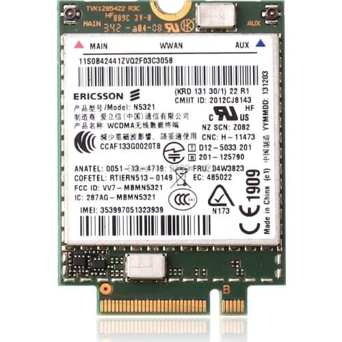 For UNLOCKED Ericsson 5321 N5321GW FRU:04W3842 ThinkPad T540 T540p X240S X230s T440 T431S W540 t431s S5-S540 3G/4G WWAN Card