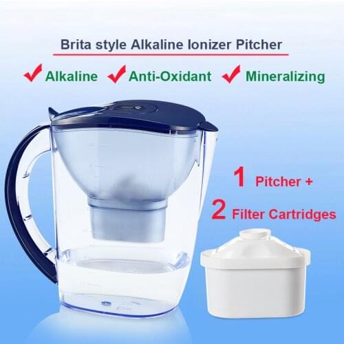 3.5L Household Water Purifier Alkaline Water Ionizer pH 8-10 Similar Maxtra Water Filter Jug with 2 alkaline filter cartridges