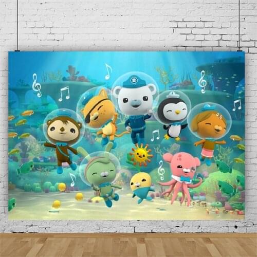 Explore The Underwater World Photography Backdrop Birthday Party Cartoon Root Photo Background Vinyl Photocall Booth Props