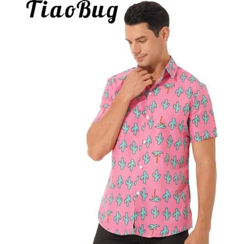 Stylish Men Shirts Print Hawaiian Casual Shirt Oversize Summer Holiday Travel Beach Turn-down Collar Short Sleeve Blouse Top New