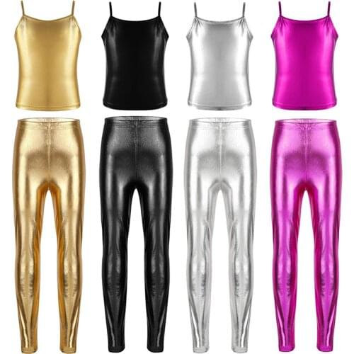 Kids Clothing Clothes Sets Dance Costume for Girls Tank Top Skinny Pants Leggings Jazz Dancing Streetwear Children 2Pcs Suits