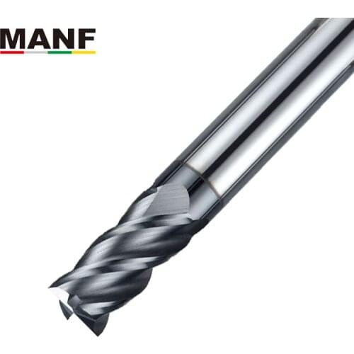 MANF 4 Flute Long Round Ball Nose End Mill HRC65 6R05-12R1.0 Milling Cutter Tungsten Carbide TiAIN Endmills CNC Machine Tool