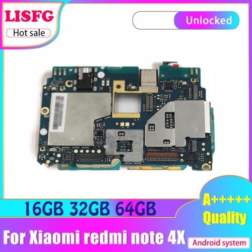 For Xiaomi redmi Hongmi note 4X Motherboard Unlocked Original 16GB 32GB 64GB For Xiaomi redmi note 4X Logic Board Mainboard