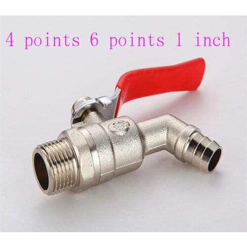Copper hot water nozzle ball valve heating drainage drain valve elbow