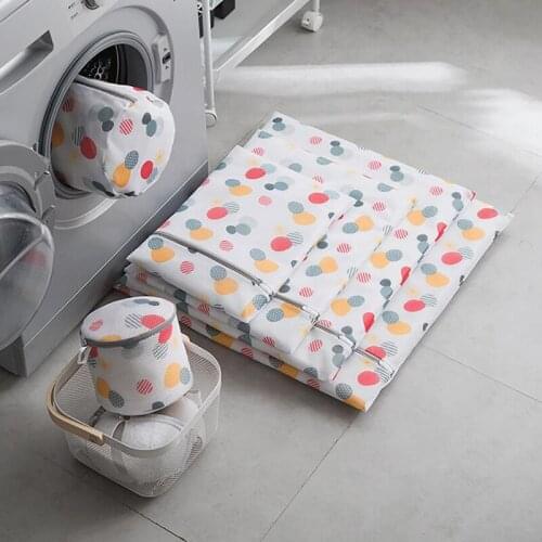 Wash Bags Laundry Bag Washing Machine Special Mesh Bag Lazy Thick Underwear Bra Laundry Bag Dot With Zipper