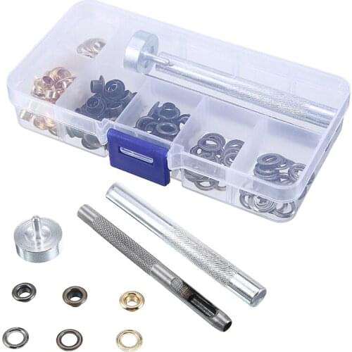 100Pcs Eyelets Washers Kits With Fixing Tool DIY Repair Clothing Leather Crafts Bags Metal Eyelets Set