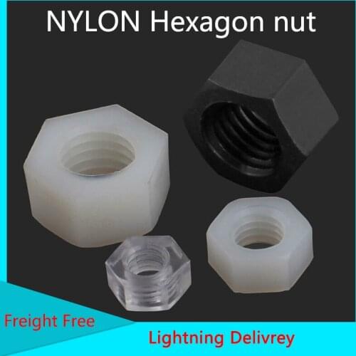 Nylon hexagon nut/ plastic/ plastic/ nylon screw cap M2-M20 (black/ white) 20PCS