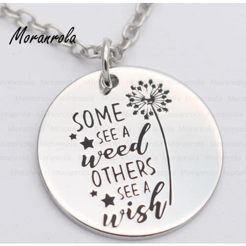 New arried "some see a weed others see a wish"Copper necklace Keychain,charm Hand-Stamped Jewelry Encouragement Dandelion gift