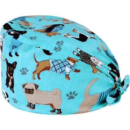 Wholesale scrub Hats Unisex Cotton Adjustable Pet Work Hats Nursing Cap Elastic Beauty Hats Beauty Salon Hat Pet Scrubs Caps New