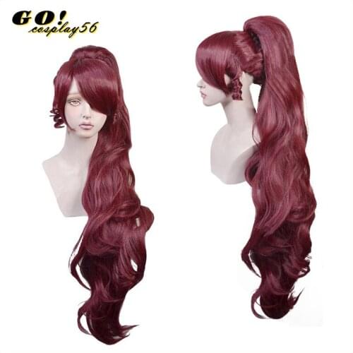 Princess Megara Cosplay Wig Meg Long Red Synthetic Hair for Adult