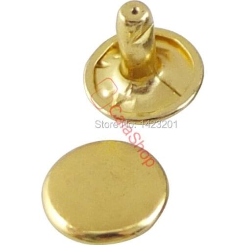 Lot 500 sets 15mm 5/8" Double Round Cap Rivet Stud Leathercraft Gold F61C8