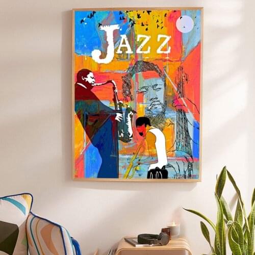 Jazz Greats Poster Miles Davis & John Coltrane Prints Music Wall Art Picture Abstract Street Graffiti Art Canvas Painting Decor