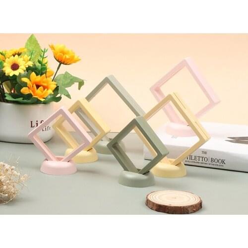 3D Floating Picture Frame Shadow Box Jewelry Display Stand Ring Pendant Holder Protect Jewellery Stone Presentation Case