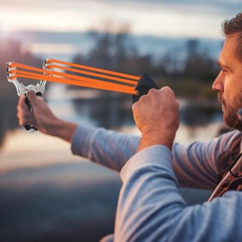 Outdoor Professional Rubber Band Traditional Slingshot High Strength Steel Hunting Catapult Folding Wrist Sling Shot Game 2021