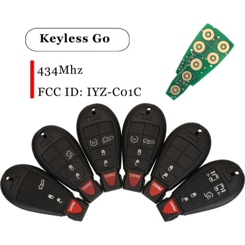 Jingyuqin Remote Car Key 434 MHZ PCF7953 Chip IYZ-C01C For Jeep Dodge RAM Challenger Charger Magnum For Chrysler 300