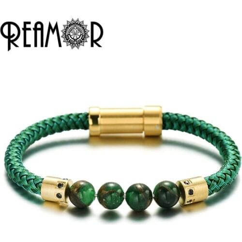 REAMOR Artistic Color Collision Detachable Freedom DIY Leather Bracelets Stainless Steel Wire Bracelet Follow Your Heart Jewelry