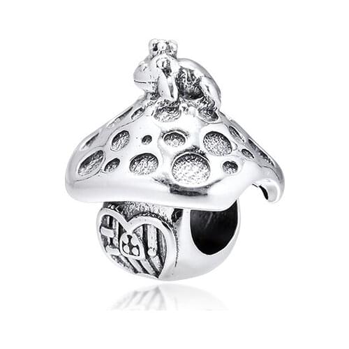 Original 925 Sterling Silver Mushroom & Frog Charms Fit Pandora Bracelets Sterling Silver Beads for Jewelry Making Wholesale
